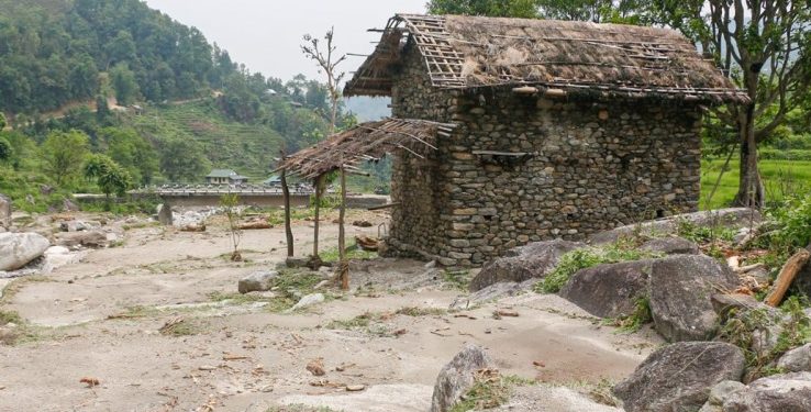 संखुवासभामा बाढीपहिरोले तीन घर बगायो, एक सय १० परिवार बिस्थापित